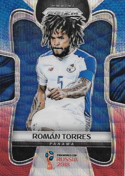 Roman Torres, Blue & Red Refractor, 2018 Panini Prizm World Cup Soccer