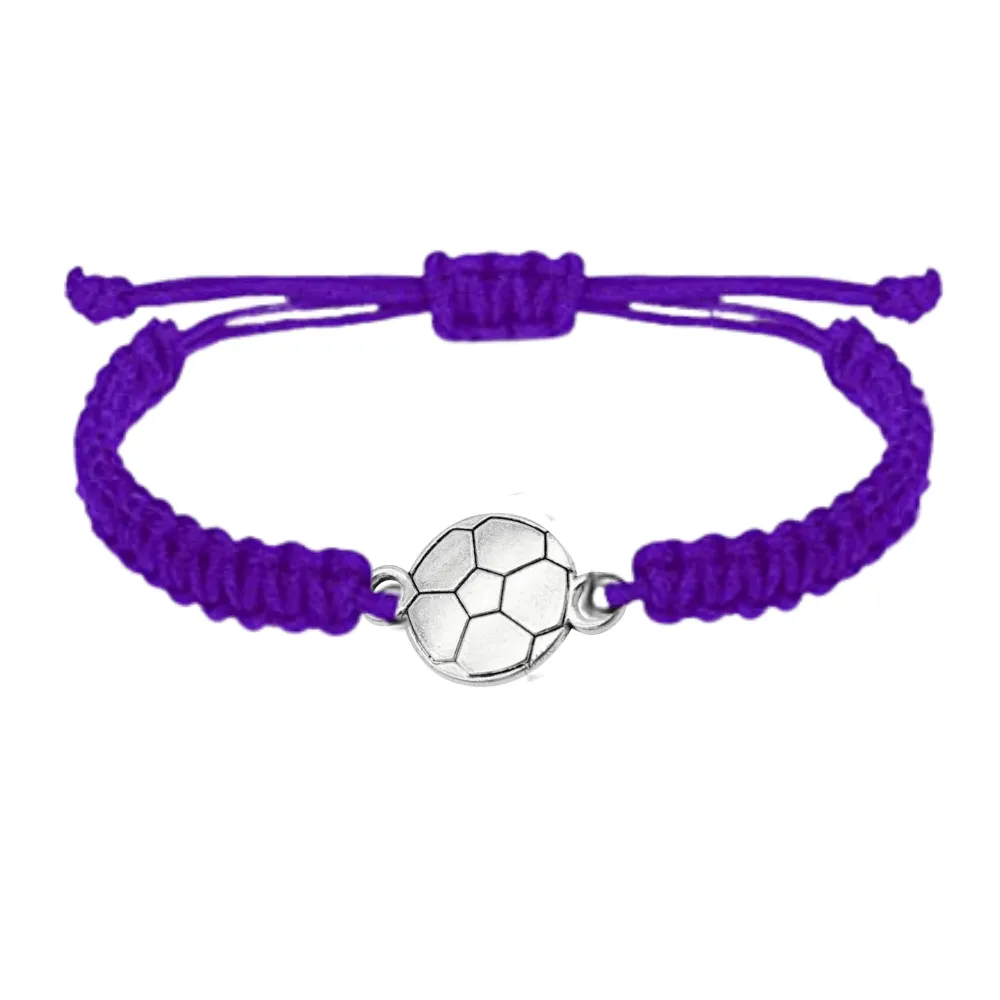 Silver Soccer Rope Bracelet - Pick Color