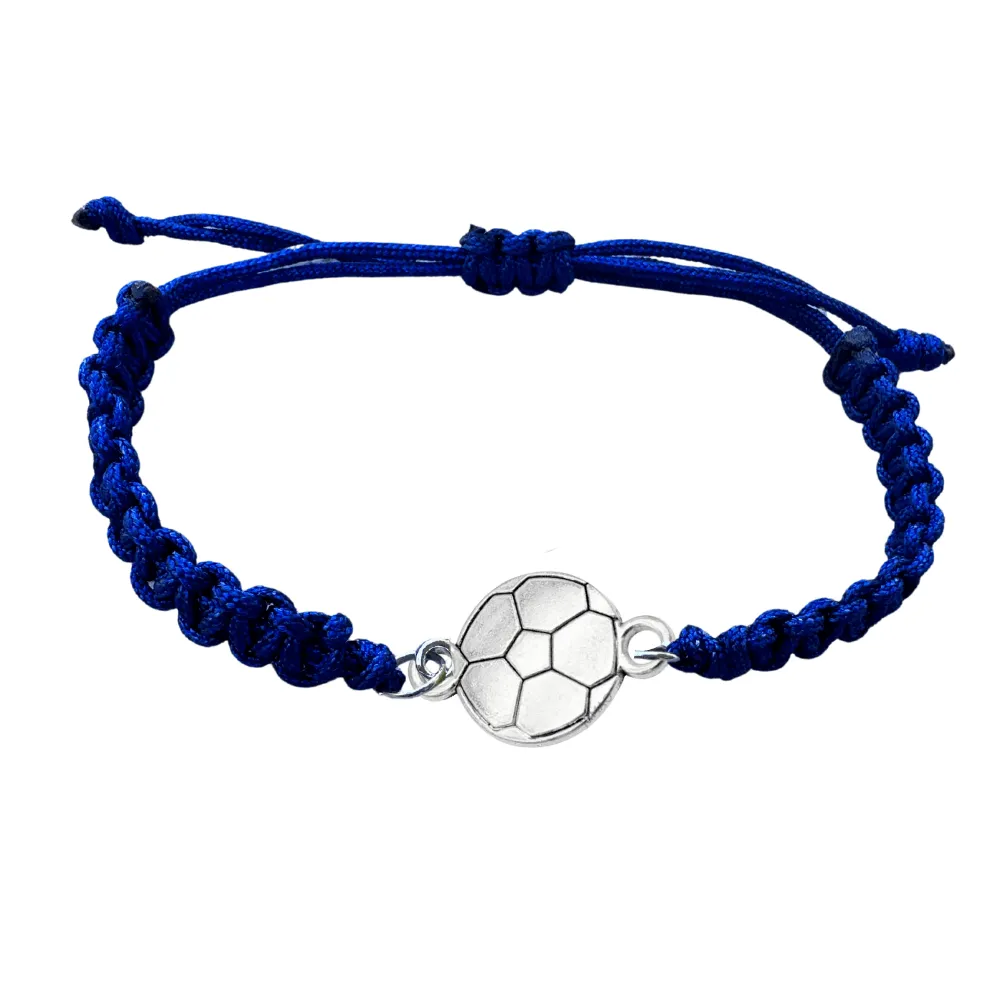 Silver Soccer Rope Bracelet - Pick Color