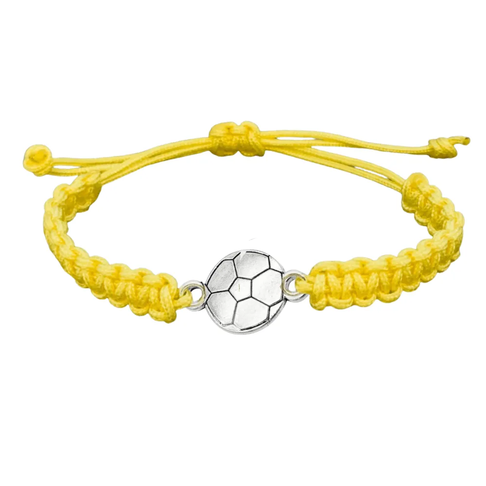 Silver Soccer Rope Bracelet - Pick Color