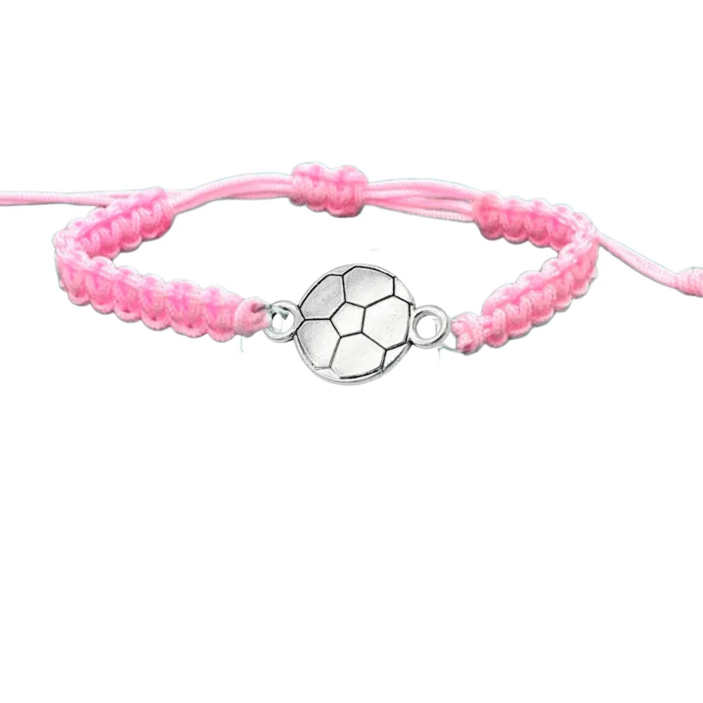 Silver Soccer Rope Bracelet - Pick Color