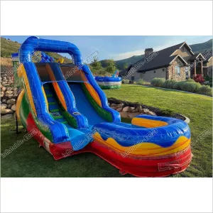 Slip And Slide Water Bounce House Near Me Bouncy Castle Inflatable Splash River Race