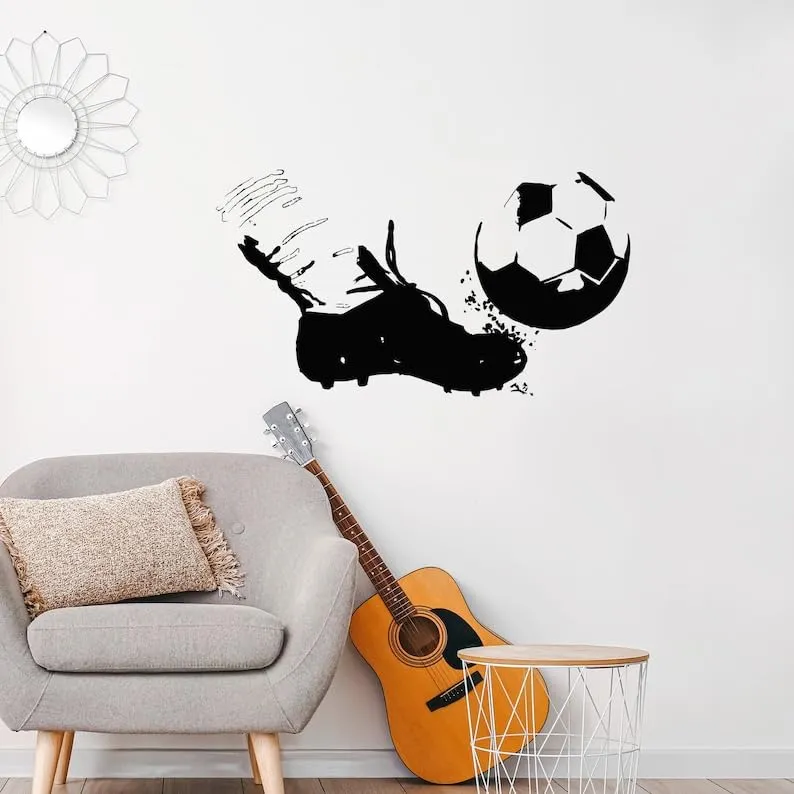 SnappySticker Soccer Player Wall Sticker PVC Vinyl Easy to Stick (27 X 50)