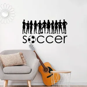 SnappySticker Soccer Team Wall Sticker PVC Vinyl Easy to Stick (27 X 50)