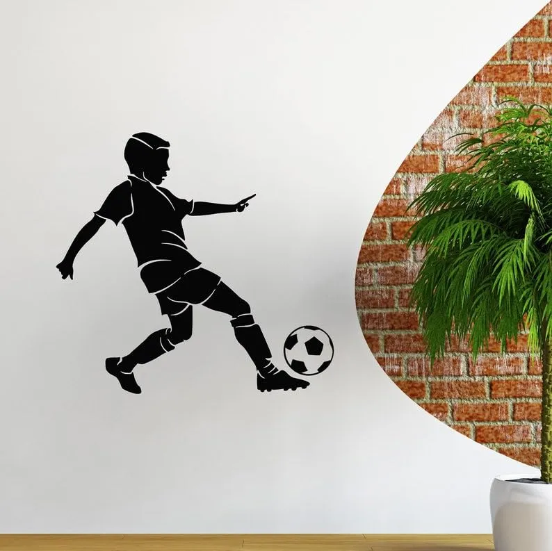 SnappySticker Soccer Wall Sticker PVC Vinyl Easy to Stick (27 X 27)