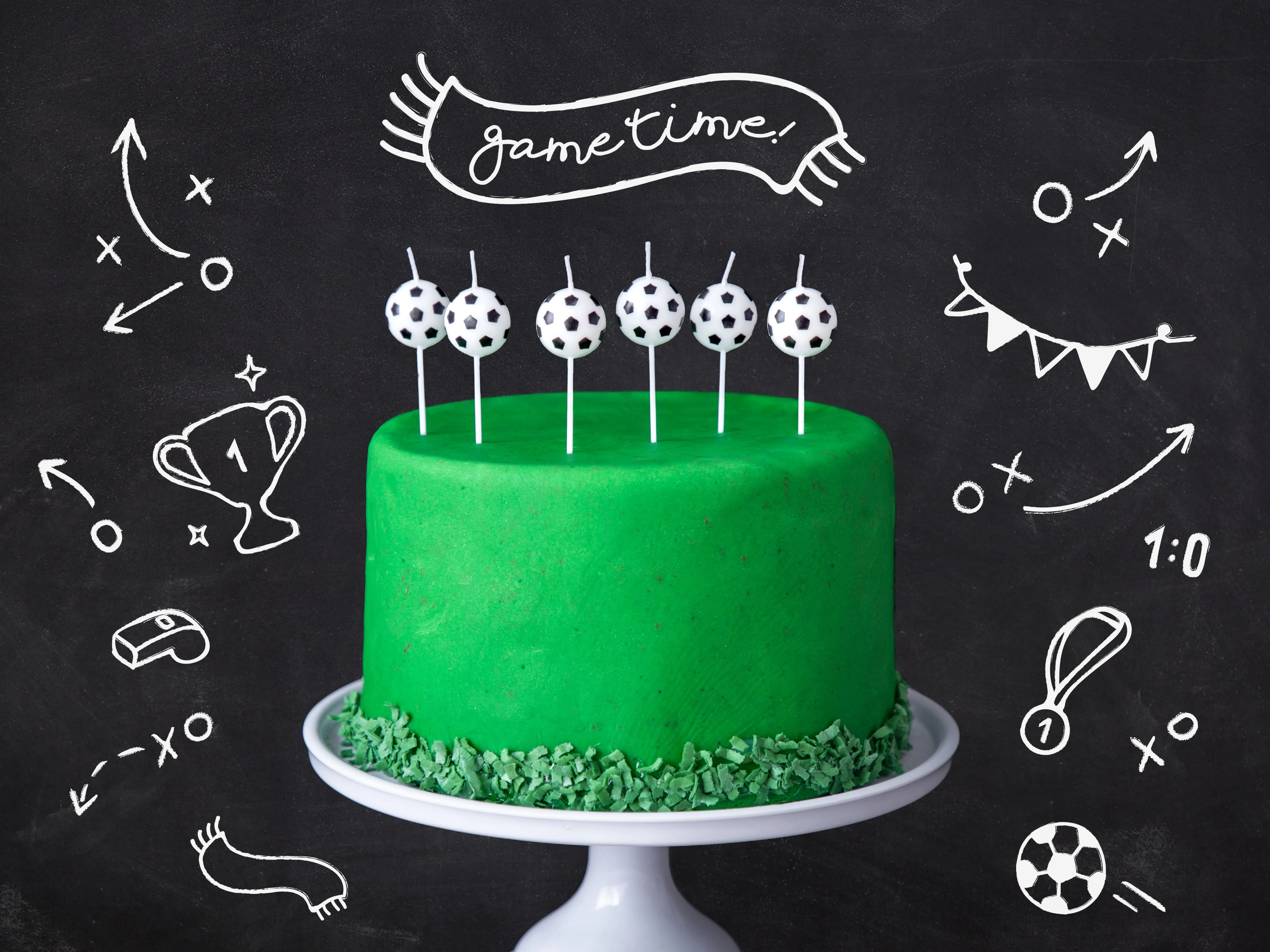 Soccer Ball Birthday Candles 6 Pack