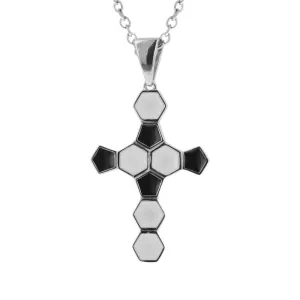 Soccer Ball Cross Necklace | Sterling