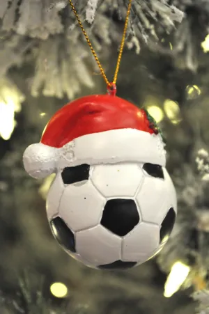 Soccer Ball with Santa Hat