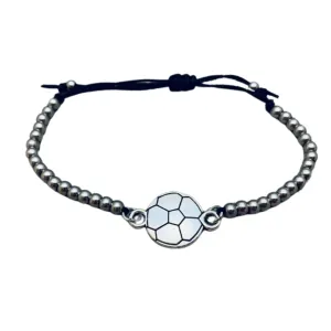 Soccer Beaded Charm Adjustable Bracelet - Pick Charm