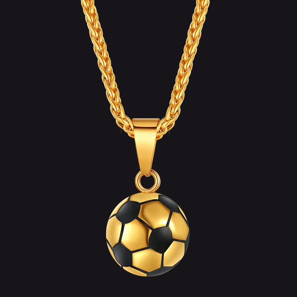 Soccer Football Necklace Lucky Charm for Men Ball Fans