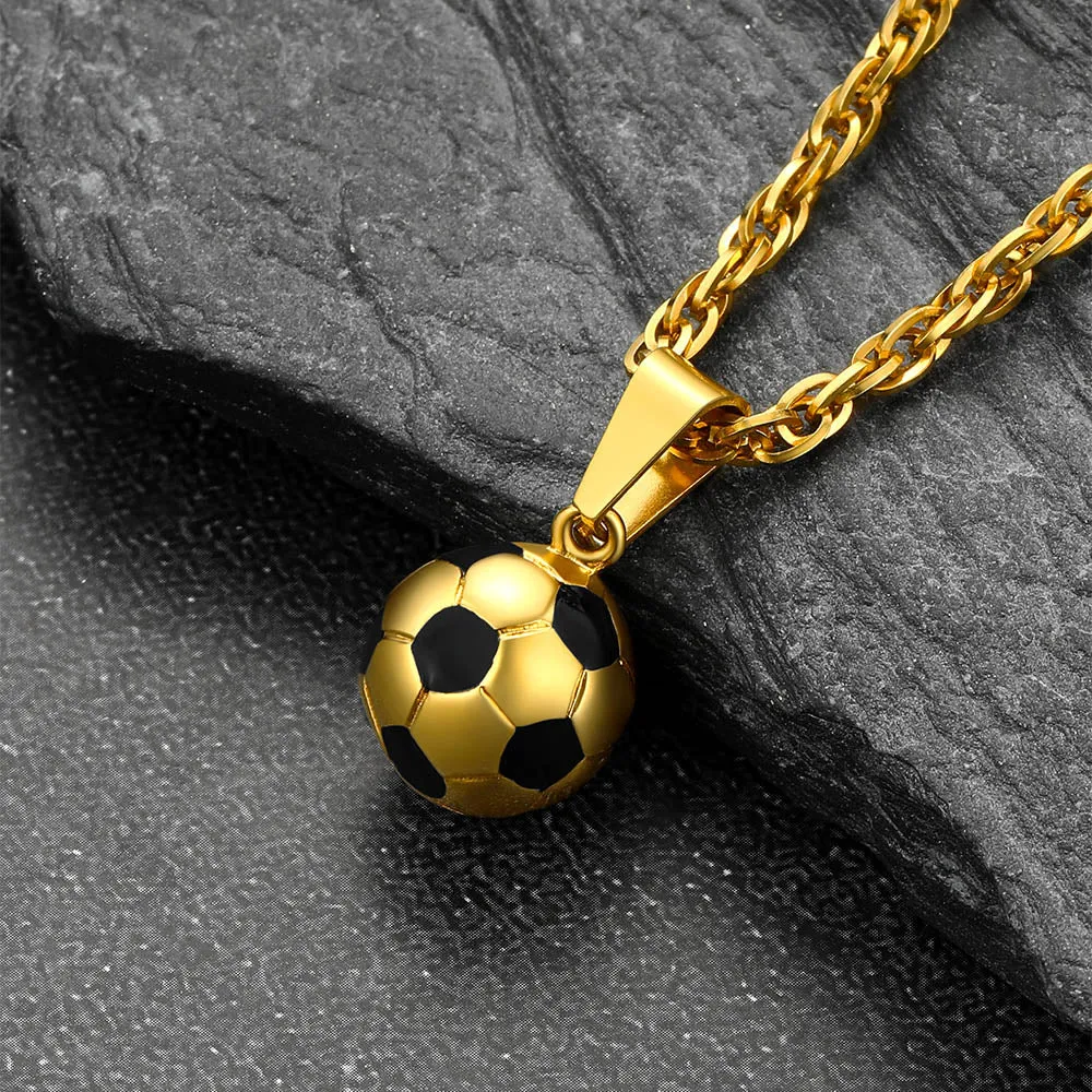 Soccer Football Necklace Lucky Charm for Men Ball Fans