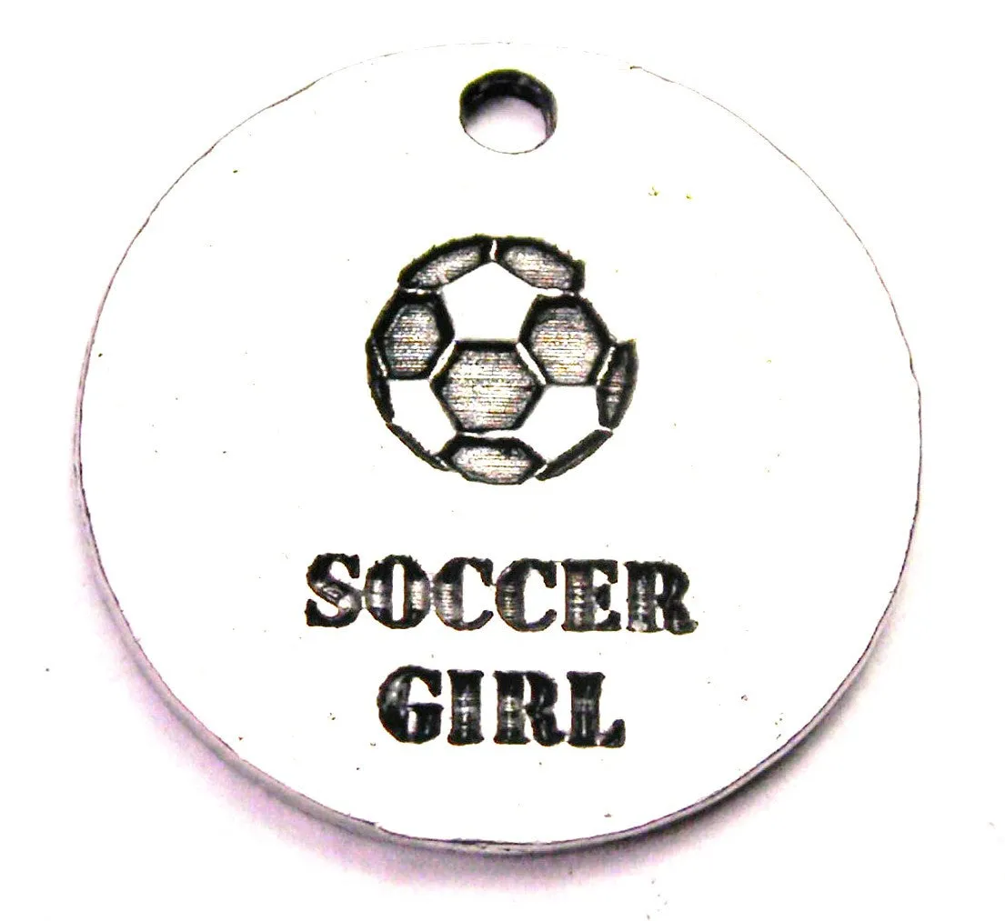 Soccer Girl Genuine American Pewter Charm