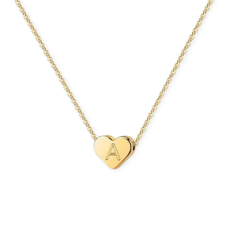 Soccer Heart Initial Necklace