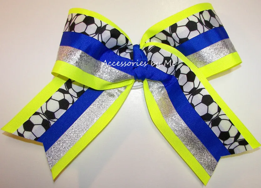 Soccer Jumbo Team Spirit Cheer Bow