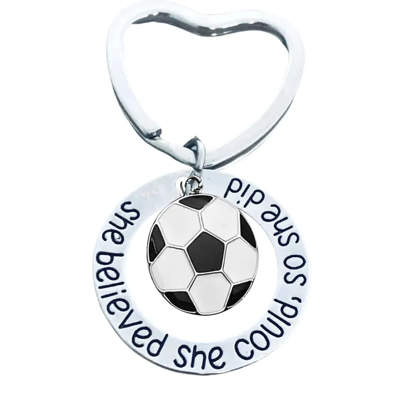 Soccer Keychain- She Believed She Could So She Did