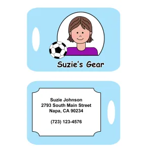 Soccer Kid Bag Tag - Girl