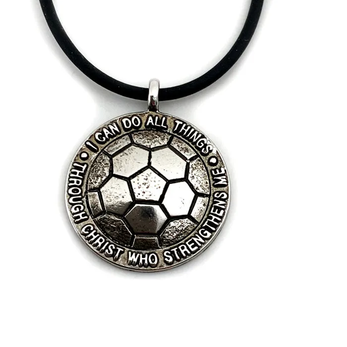 Soccer Necklace in Gunmetal Finish