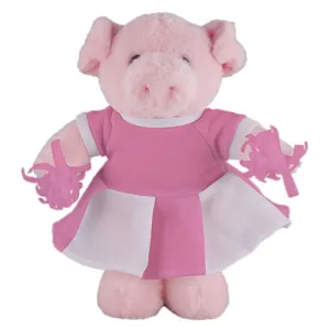 Soft Plush Stuffed Pig with Cheerleader Outfit