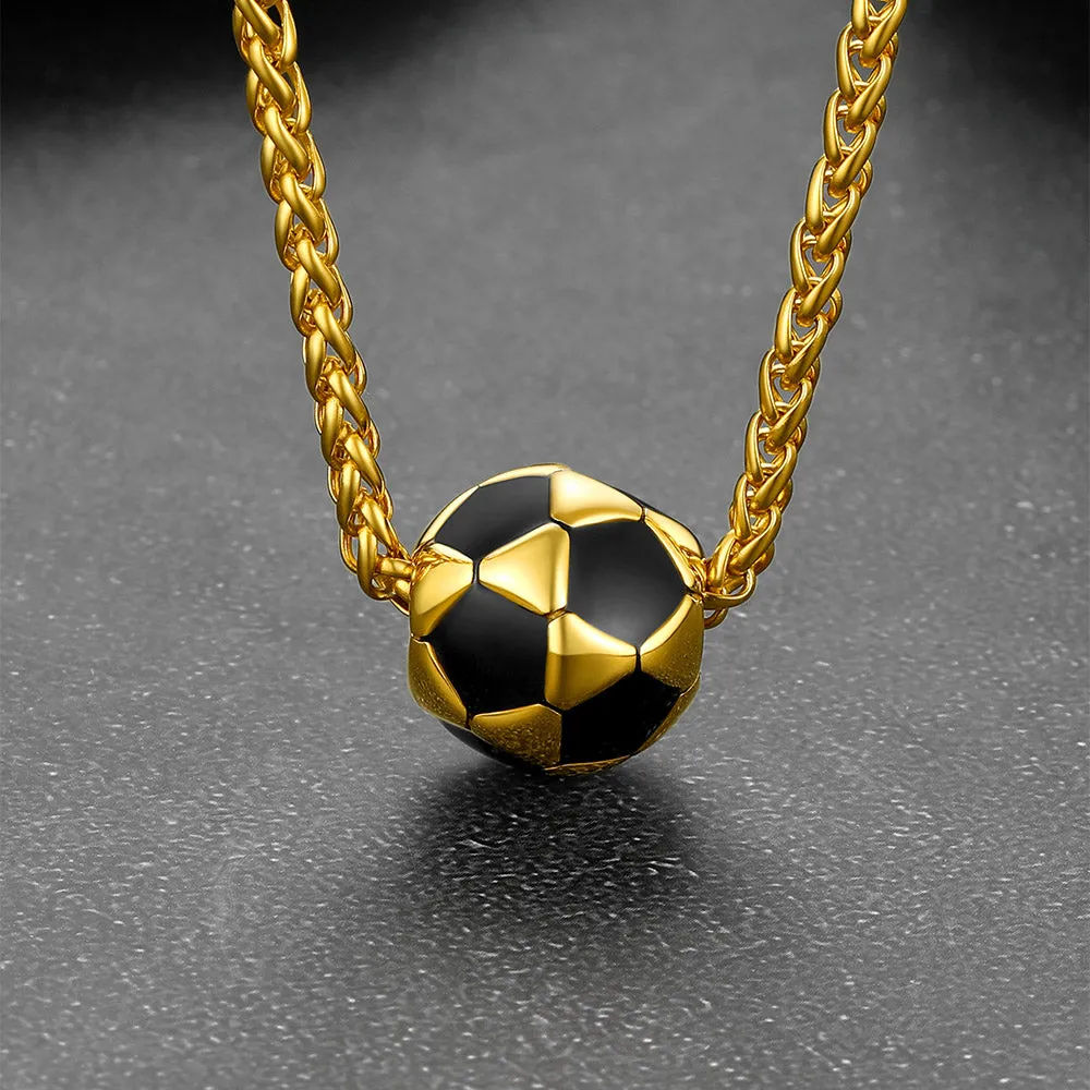 Trendy 3D Soccer Pendant Sport Necklace