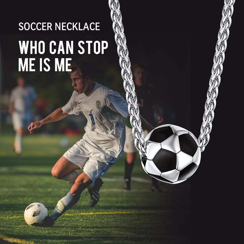 Trendy 3D Soccer Pendant Sport Necklace