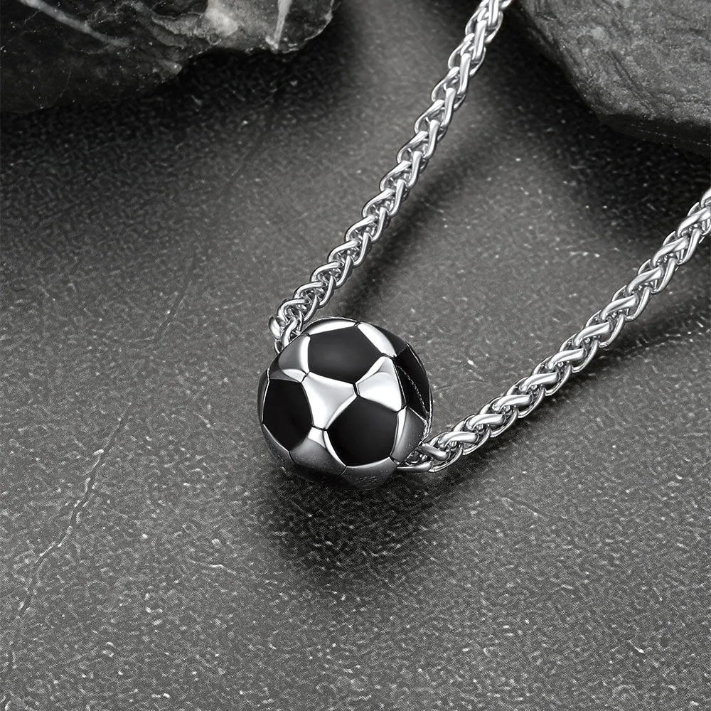 Trendy 3D Soccer Pendant Sport Necklace