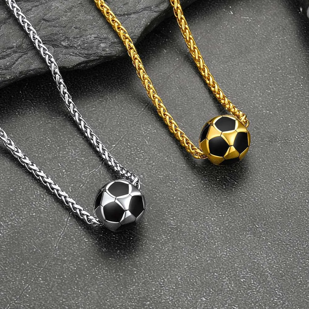 Trendy 3D Soccer Pendant Sport Necklace