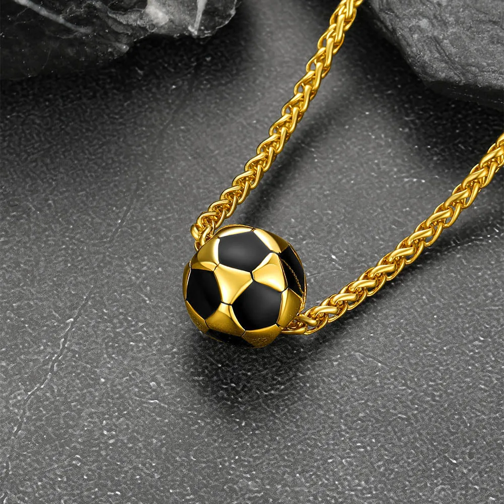 Trendy 3D Soccer Pendant Sport Necklace