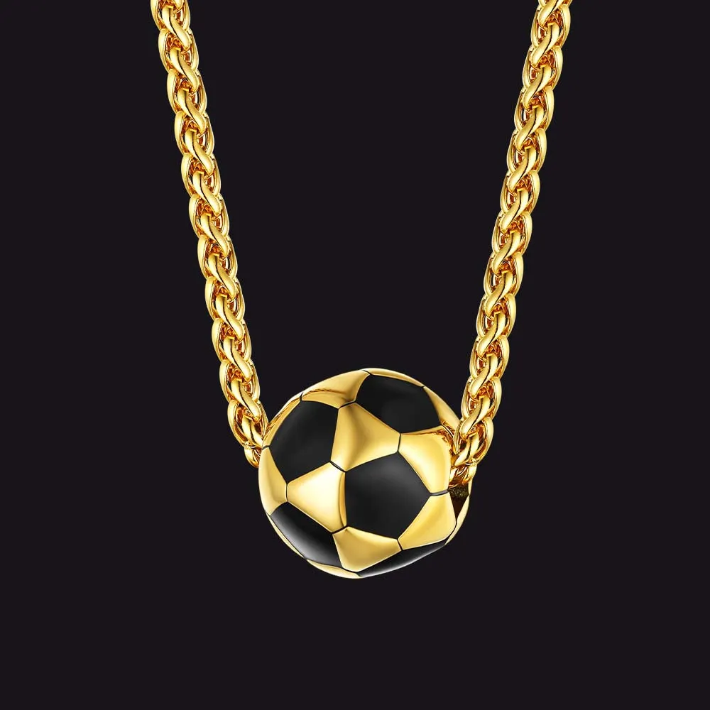 Trendy 3D Soccer Pendant Sport Necklace