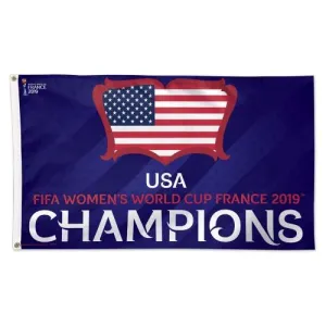 United States USA Women's Soccer Team 2019 World Cup Champions Deluxe Flag