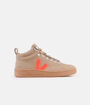 Veja Womens Roraima Suede Shoes - Desert / Orange Fluoro / Gum Sole