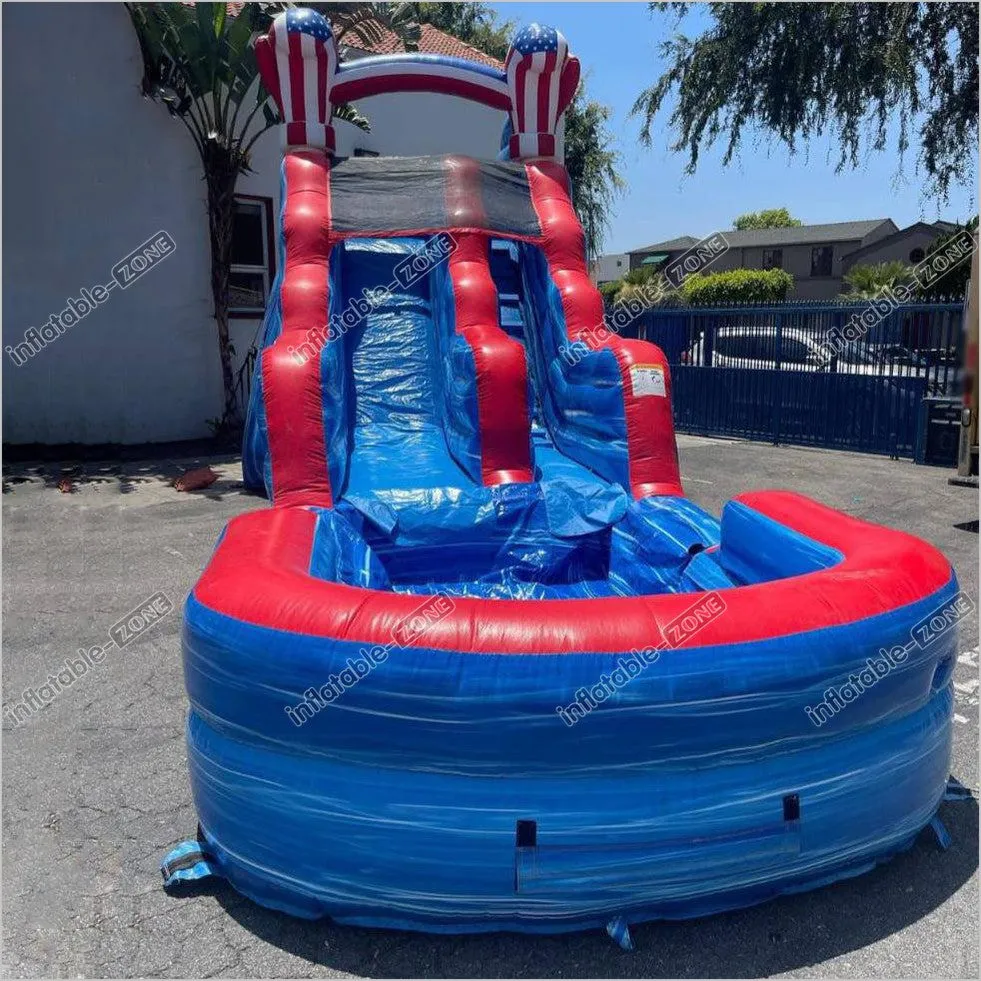 Water Splash Bounce Inflatable Pool Slide Stars Trampoline Giant Slip House Adults