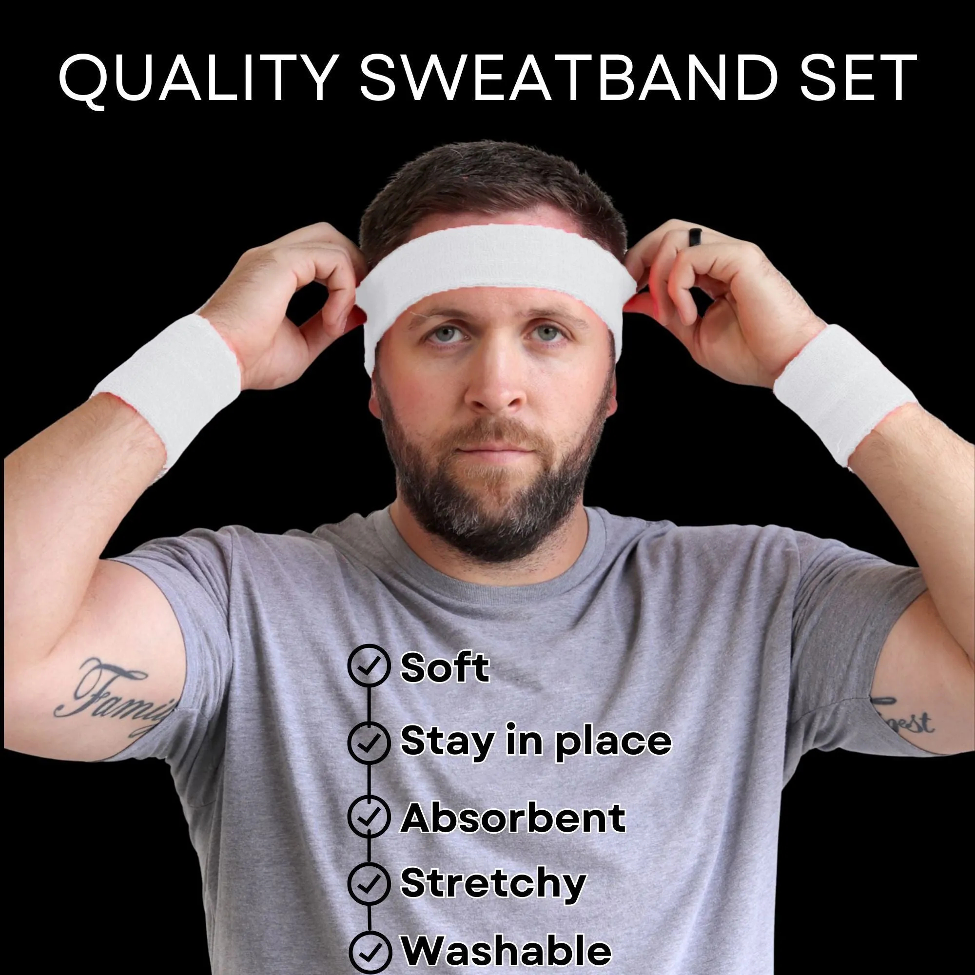 White Sweatband Set