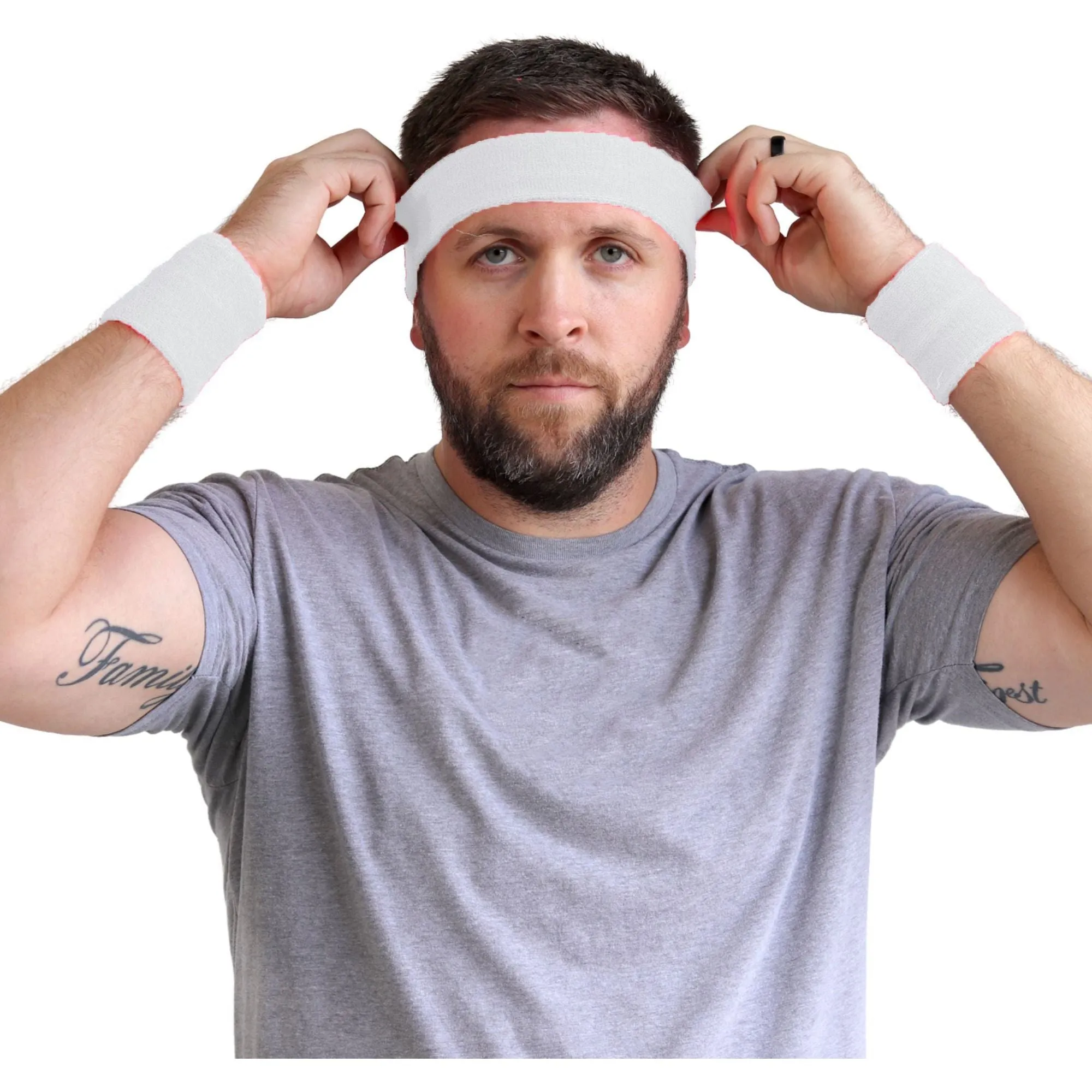 White Sweatband Set