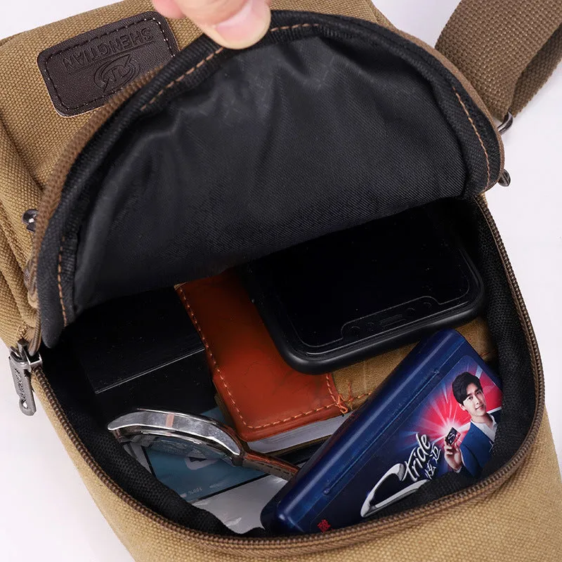 XIANGTUIBAO Casual Men's Bag  New Canvas Chest Bag Fashionable Shoulder Messenger Bag Men's Outdoor Sports Fashion Men's Bags