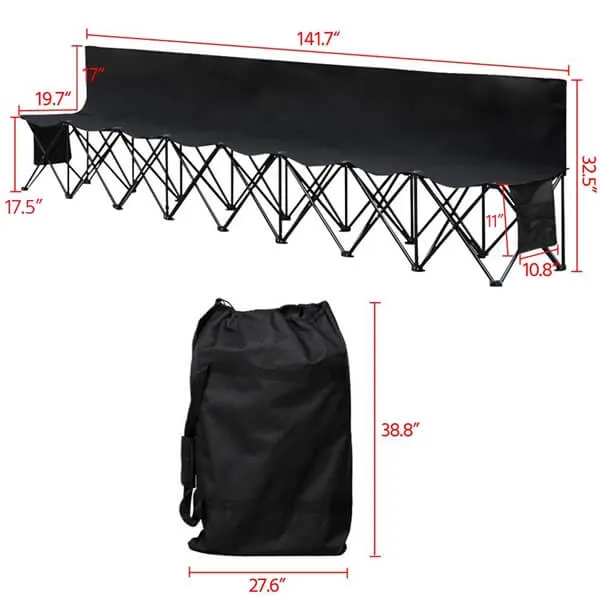 Yaheetech 8 Seats Portable Folding Bench